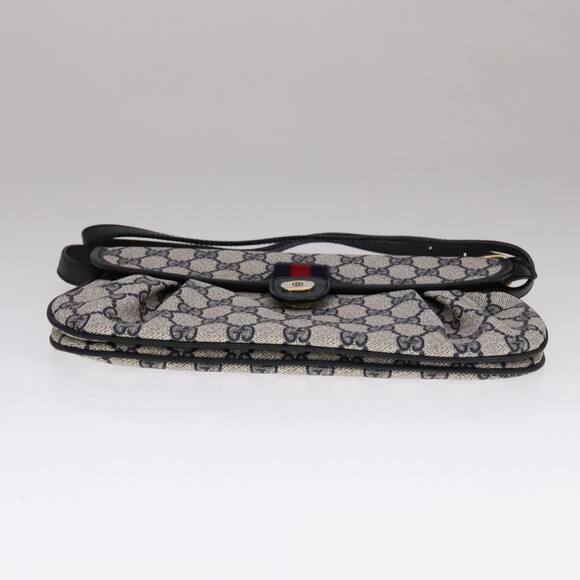 GUCCI GG Supreme Sherry Line Shoulder Bag Pvc Red Navy - Picture 9 of 16